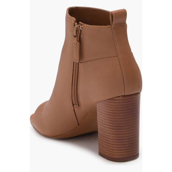 Cole Haan Chandra OT Leather‎ Bootie Pecan Peep Toe Sandal Block Heel Size 7.5 - Picture 2 of 10